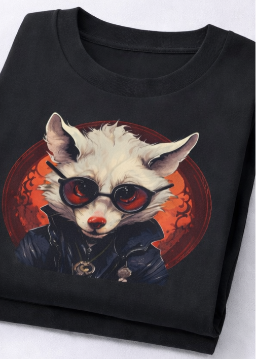 Crimson Halo Fox Oversized T-Shirt