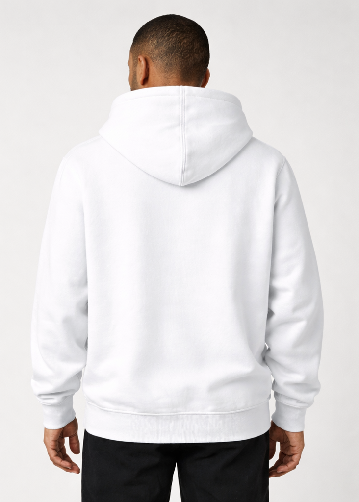 White Unisex Zip Hoodie