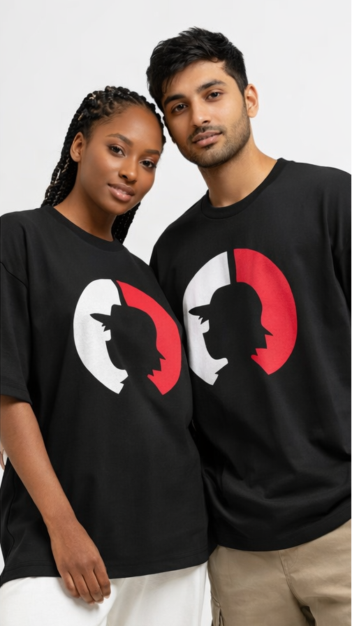 Dual Tone Shadow Oversized T-Shirt