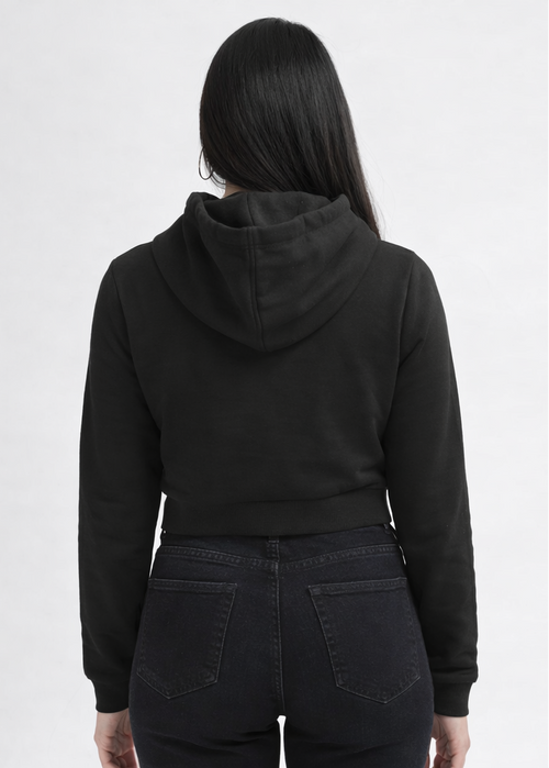 Black Cropped Hoodie
