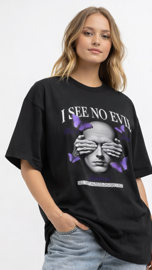 No Evil Oversized  T-Shirt