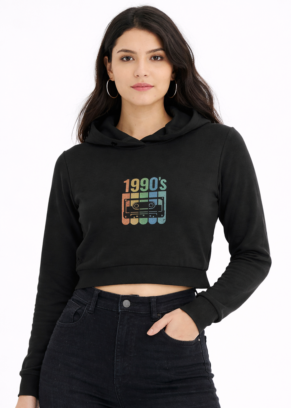 90s Rewind Crop Hoodie