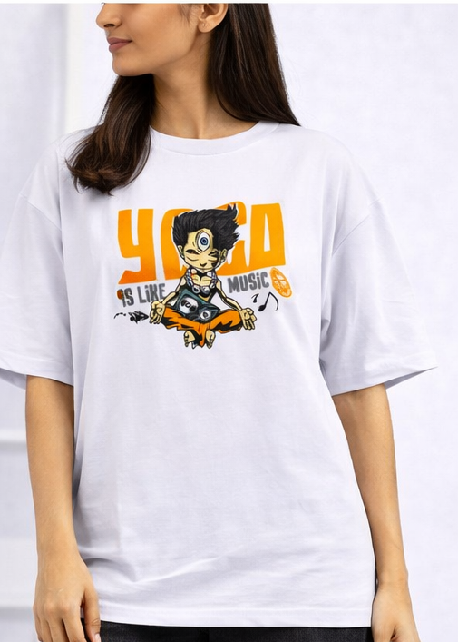 Meditation Beats Graphic Oversized T-Shirt