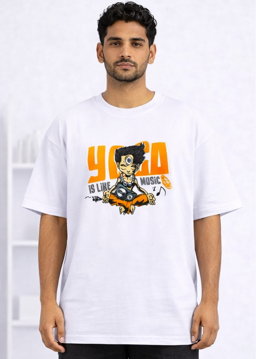 Meditation Beats Graphic Oversized T-Shirt