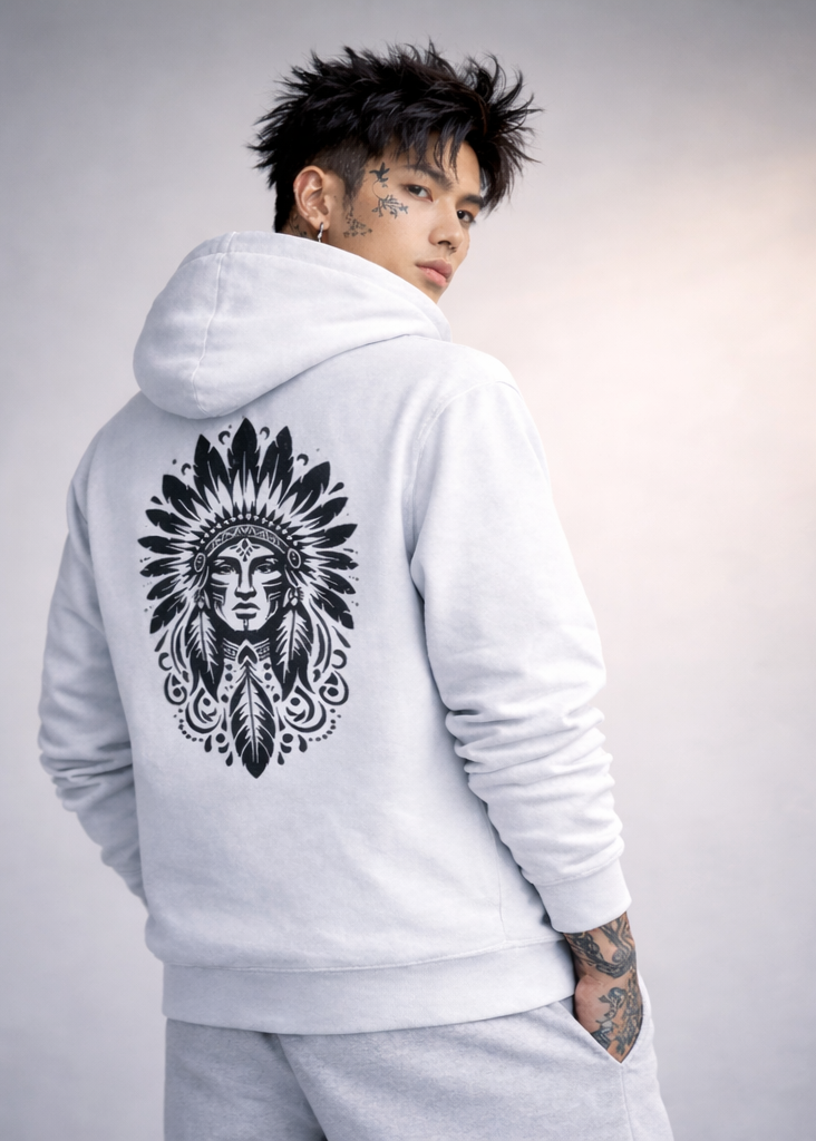White Unisex Zip Hoodie