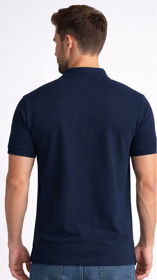 Blue Classic Cotton Polo T-Shirt