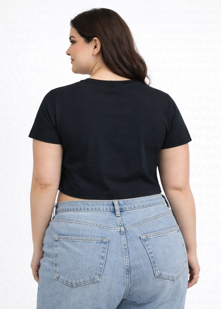 Black Look Baby Tee Crop Top
