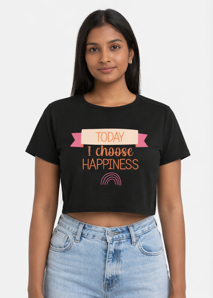 Hapiness Baby Tee Crop Top
