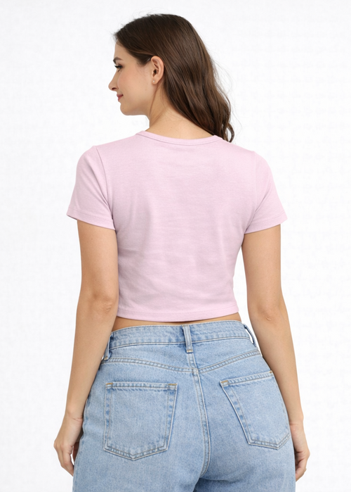 Be Yourself Pink Baby Tee Crop Top