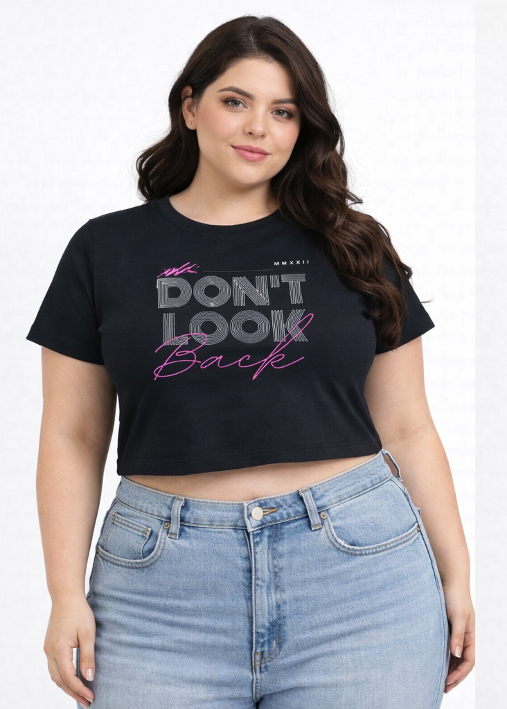 Black Look Baby Tee Crop Top
