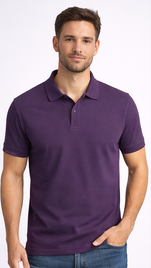 Purple Classic Cotton Polo T-Shirt