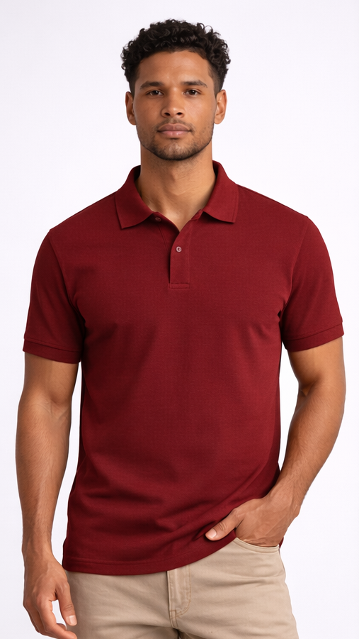 Red Classic Cotton Polo T-Shirt