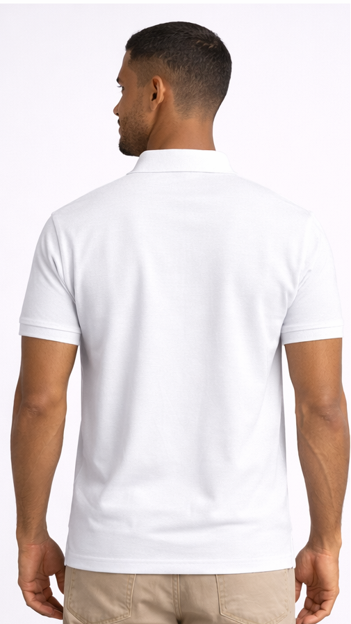 White Classic Cotton Polo T-Shirt